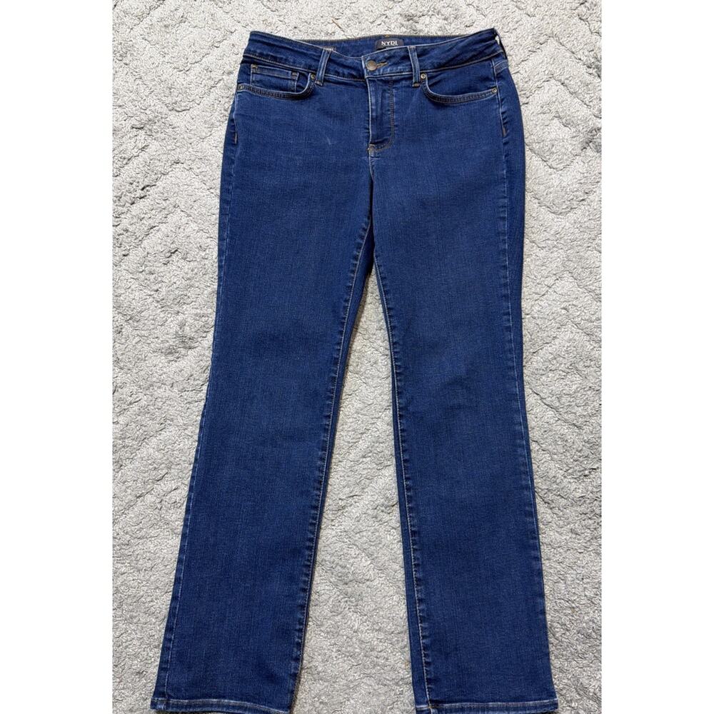 NYDJ Jeans Women's Marilyn Straight Tummy Control Pants Quinn Blue 8 Petite